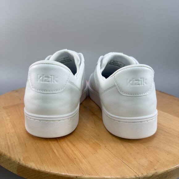 Kizik Oslo Sneakers Men's Size 12 Optic White Leather Mesh Hands Free Shoes NEW - Picture 4 of 8